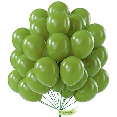 PartyWoo Globos de color verde salvia, 50 globos de 30,5 cm con cinta de globo, globos de fiesta para decoraciones de baby shower, decoración de fiesta de cumpleaños, decoración de boda