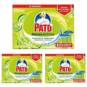 PATO Discos Activos WC Lima, Limpia y Desinfecta, Pack de 2 Recambios [Total 6 recambios. Unidad 1'58€]