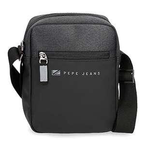 Pepe Jeans Jarvis Bandolera Mediana Negro 17x22x6 cms - Poliéster con detalles en Piel Sintética