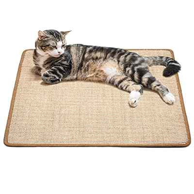 PETTOM Rascador para Gatos Alfombrilla Rascar Afilador de Garras Sisal Natural Scratcher Antideslizante Esterilla Alfombrilla para Rascar Alfombra para Gato Gatito Afila Las Uñas Protector de Muebles