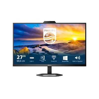 Philips Monitor 27E1N5300HE - 27" QHD, USB-C, Webcam, 75 Hz, 1ms, FreeSync, FlickerFree, Low Blue Mode (2560x1440, 300 CD/m, HDMI 1x1.4, DisplayPort 1x1.2, USB Hub)