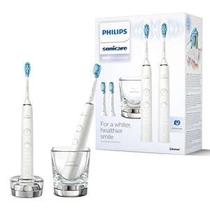 Philips Sonicare DiamondClean Serie 9000 - Pack doble de cepillos de dientes eléctricos sónicos, conectados con App, en blanco