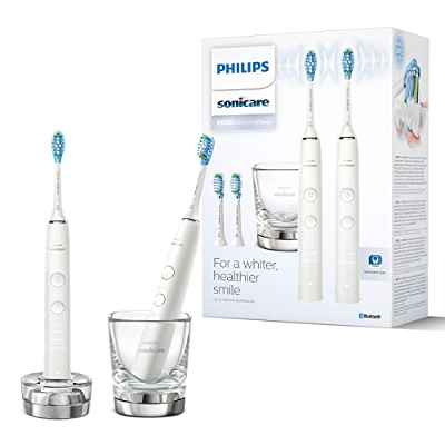 Philips Sonicare DiamondClean Serie 9000 - Pack doble de cepillos de dientes eléctricos sónicos, dientes y encías más limpias, conectados con App, en negro (modelo HX9914/63)