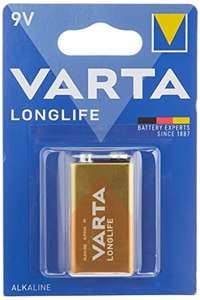 PILA ALCALINA VARTA 9V - 6LR61 LONGLIFE (BLISTER 1 UNID)