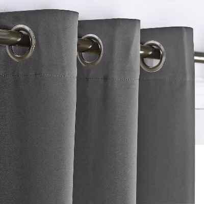 PONY DANCE Cortinas Grises Opacas Largas - Cortinas con Ojales de Ventanas Decór Casa Salon Dormitorio Oficina Cocina Comedor/Telas Termicas Aislantes Reduccion Ruido, 2 Uds, 116 x 228 cm (An x L)