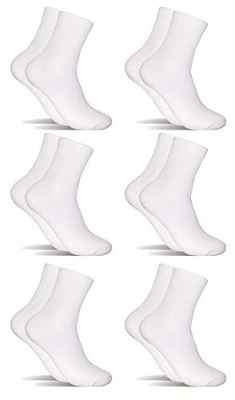 POPYS Calcetines de tenis corte medio para hombre 6 Pares Blanco 35-40