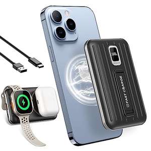 Power Bank Wireless 10000mAh Magnético, [4 in 1] CUPON 15% adicional