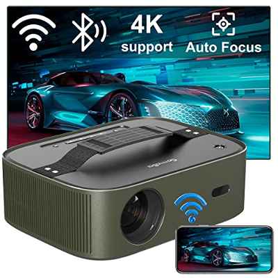 Proyector 4K Soporte,GammaBai Vast Proyector 5G WiFi Bluetooth ,Enfoque Automático, Corrección Automática de 4 Puntos,400ANSI,1080P Nativo Full HD,Proyector Cine en Casa para TV Stick iOS Android PS5