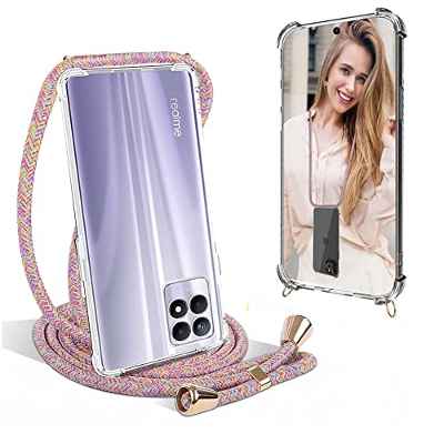 Ptny Funda con Cordón para Realme 8i 5G, Carcasa con Ajustable Cuello Colgante para Movil Cuerda Funda Antigolpes TPU Silicona Transparente Case, [Color]