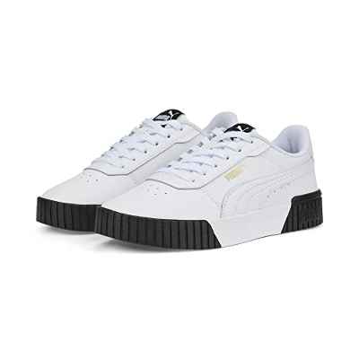 PUMA Carina 2.0, Zapatillas Mujer, Puma White Puma White Puma Team Gold Puma Black, 38 EU