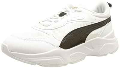 PUMA Cassia, Zapatillas Mujer, Multicolor White Black Team Gold, 37.5 EU