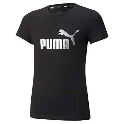 PUMA ESS+ Logo tee G Camiseta, Unisex bebé, Black, 7-8y