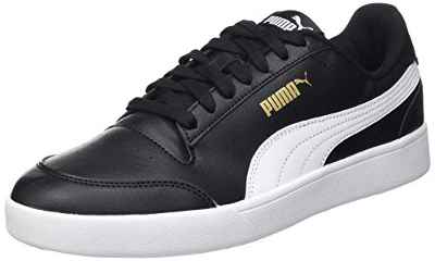 PUMA Shuffle, Zapatillas Unisex Adulto, Negro Black White Team Gold, 39 EU
