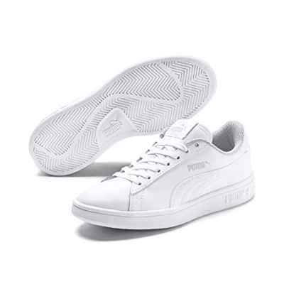 PUMA Smash v2 L Jr, Zapatillas Unisex Niños, White White, 38 EU