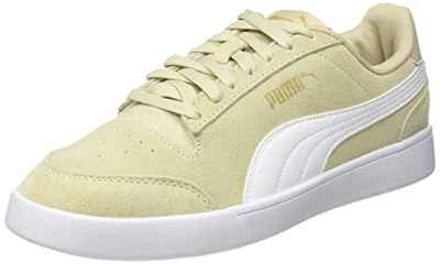 PUMA Tenis unisex Shuffle Perf, Putty White Puma Team Gold, 42 EU