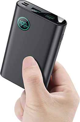 Pxwaxpy Bateria Externa 10800mAh Ultra Compacto Power Bank 3A USB C Cargador Portatil con Linterna LED y 3 Salidas Cargador Movil Portátil Compatible con iPhone 14 13 Pro MAX Huawei Samsung