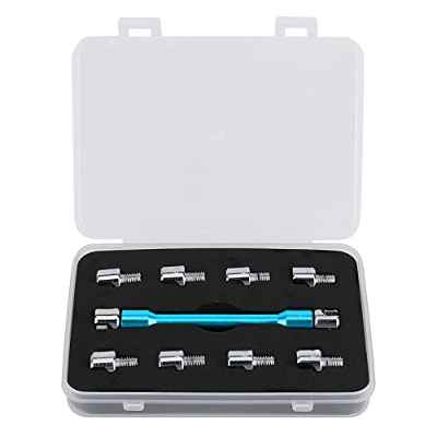 Qiilu Llave de radios de motocicleta, Juego de llaves CNC de llave de radios de motocicleta 5.0-6.8 Longitud 93 mm / 3.7in para la mayoría de las motocicletas(Azul)