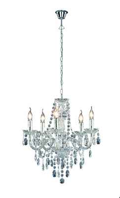 Reality Luster - Lámpara Colgante de 5 luces. Necesarias 5 bombillas E14 de máximo 40W excluidas. Acrílico transparente