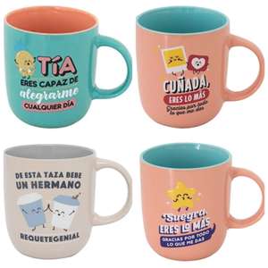 Recopilación Mr. Wonderful Tazas con Frases para Tía, Cuñada, Cuñado, Abuelo, Suegra, Madrina, Prima o Hermano