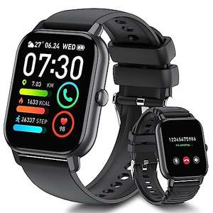 Reloj Inteligente Hombre Mujer con Llamadas Bluetooth, 1.85'' Smartwatch Hombre con Pulsómetro, Monitor de Sueño, Podómetro
