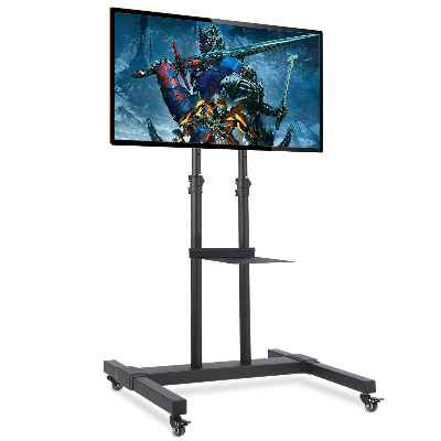 RFIVER Carro Móvil de TV Soporte de Suelo para Televisión de 32 a 70 Pulgadas con Estante MT1001