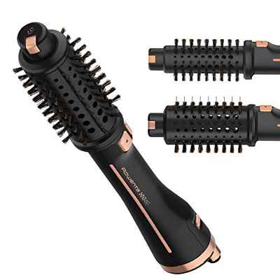 Rowenta Ultimate Experience Cf9620 Cepillo Moldeador de aire profesional con programas, cerdas naturales, rotación y Rejilla Trasera extraíble, Secador, con Keratina y Sistema iónico para mayor brillo