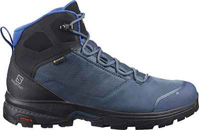 Salomon Outward Gore-Tex (impermeable) Hombre Zapatos de trekking, Azul (Dark Denim/Black/Turkish Sea), 40 EU