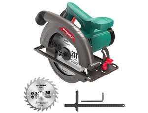 Sierra Circular HYCHIKA 1300W 4500RPM 185mm Mini Sierra Circular, Motor de alta Potencia, Profundidad de corte 65mm (90º), 45mm (45º)