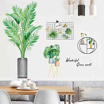 Silars Vinilo Pared Plantas, Mural Pared Plantas Pegatinas Pared Decorativas, Adhesivo de Pared de Plantas para Salon Dormitorio Habitación Bebé, para Paredes y Ventanas
