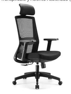 Silla de Oficina en Casa, Silla de Escritorio con Soporte Lumbar Ajustable y apoyabrazos, Respaldo de Malla Transpirable