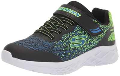 Skechers 403920L BBLM, Zapatillas, Black, Blue & Lime Synthetic/Lime Trim, 43 EU