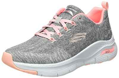Skechers Arch Fit-Comfy Wave, Zapatillas Mujer, Multicolor (GYPK Black Knit/Lavender Trim), 38 EU
