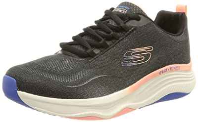 Skechers D'Lux Fitness, Zapatillas Mujer, Black/Multicolor, 39 EU