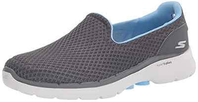 Skechers Go Walk 6 Big Splash, Slip on Mujer, Grey/Blue, 40 EU