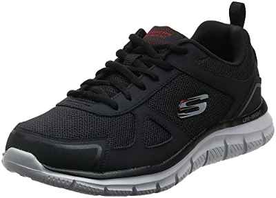 Skechers Track Scloric, Zapatillas Hombre, Negro (Black/White), 42.5 EU