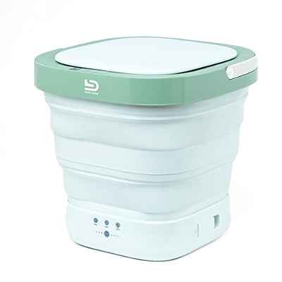 Smileader Mini Lavadoras portátil lavadora portátil plegable para camping, Lavadora de viaje, Lavadora para estudiantes, 0,8kg, Temporizador ajustable, Verde