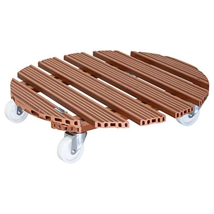 Soporte con Ruedas para Plantas WPC Ø 50 x 11 cm I Carrito para Flores