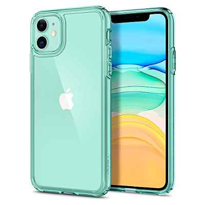 Spigen Funda Ultra Hybrid Compatible con iPhone 11 - Verde Cristalina