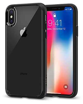 Spigen Ultra Hybrid Funda Negro - fundas para teléfonos móviles (Funda, Apple, iPhone X, Negro)