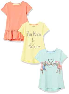 Spotted Zebra 3-Pack Short-Sleeve Tunic Tops Camiseta, Multicolor (Be Nice to Nature), [ Talla del Fabricante: Medium 8