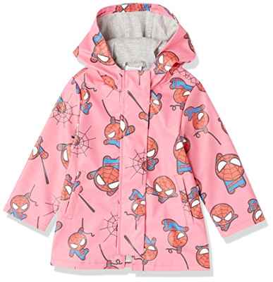 Spotted Zebra Girls' Disney Star Wars Frozen Princess Raincoats Impermeable, Rosa, Marvel Spiderman, 4-5 años