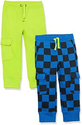 Spotted Zebra Pantalón Cargo de Felpa Niño, Avena Mezcla/Amarillo Mostaza/Oveja, 8 años