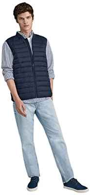 Springfield Chaleco acolchado cuello bomber, Chaqueta Hombre, Azul Marino (Navy Blue), S