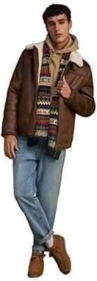 Springfield Chaqueta borreguito, Chaqueta Hombre, Marrón (Tan), S