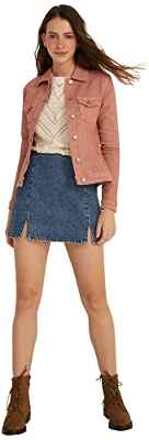 Springfield Chaqueta Vaquera Color Reconsider, Chaqueta Mujer, Rosa (Pink), M