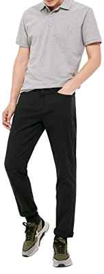 Springfield Pantalón 5 Bolsillos Ligero Color Slim Lavado, Negro, 34 para Hombre