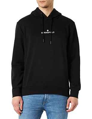 Springfield Sudadera con capucha, Sudadera Hombre, Negro (Black), M