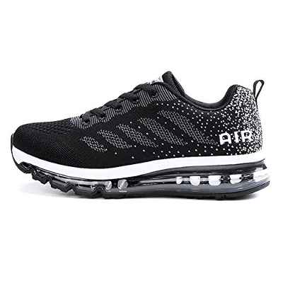Sumateng Zapatillas de Deportes Hombre Mujer Zapatos Deportivos Aire Libre para Correr Calzado Sneakers Gimnasio Casual 835 Black White 38EU