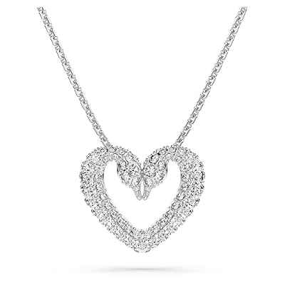 Swarovski Collar Una para Mujer, con Colgante de Cisne, Cristales Blancos, con Baño de Rodio, Colección Una de Swarovski