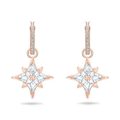 Swarovski Pendientes de Aro Swarovski Symbolic para Mujer, con Baño Tono Oro Rosa, Cristales Blancos, Colección Swarovski Symbolic de Swarovski